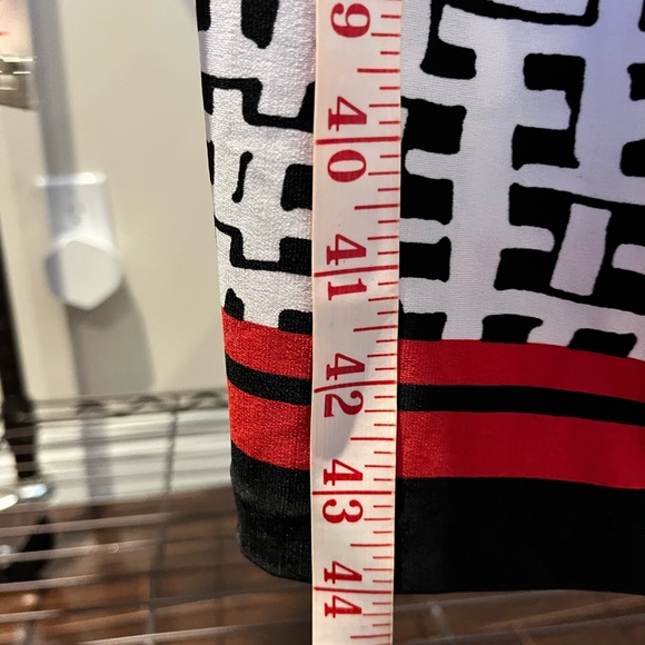 Anne Klein stretch side tie shift geometric print - Picture 9 of 9